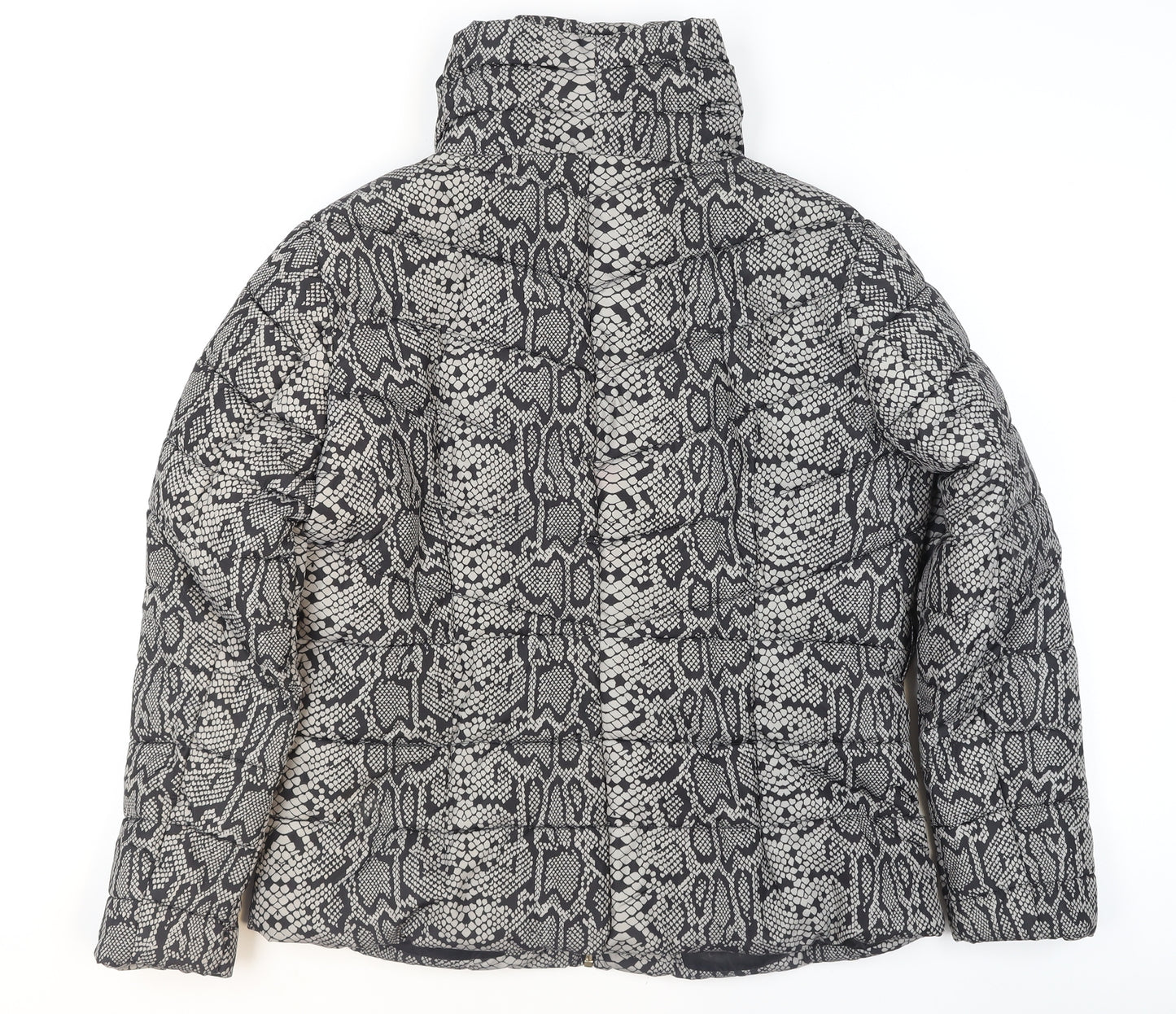 Star by Julien Macdonald Women's Grey Animal Print Puffer Jacket Size 18