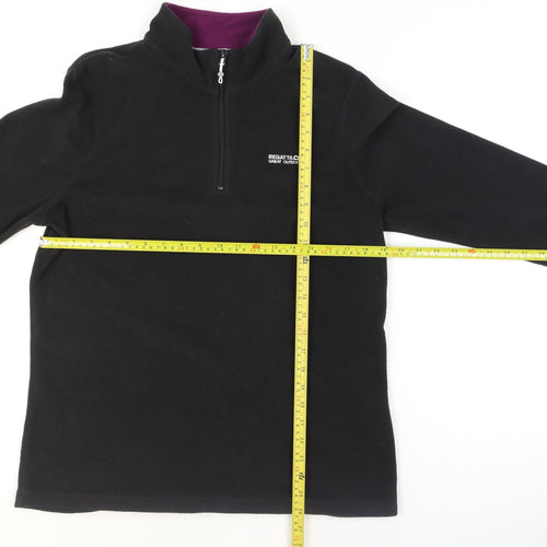 Regatta Great Outdoors Black Fleece 1/2 Zip Pullover UK 14 Womens Sweatshirt