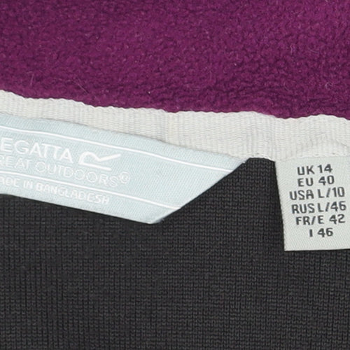 Regatta Great Outdoors Black Fleece 1/2 Zip Pullover UK 14 Womens Sweatshirt