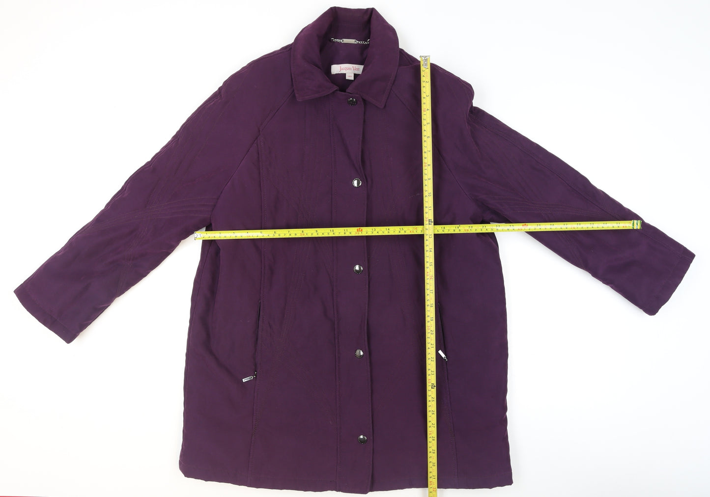 Jacques Vert Women Purple L Mid-Length Overcoat Polyester Blend