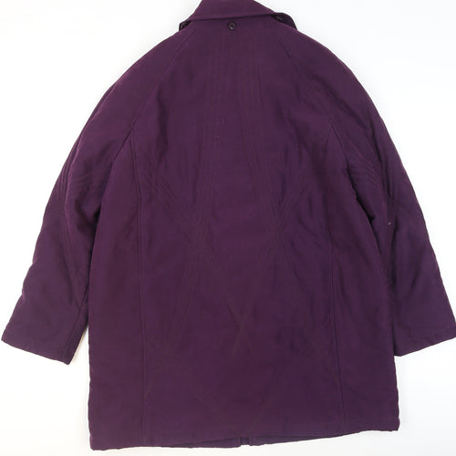Jacques Vert Women Purple L Mid-Length Overcoat Polyester Blend