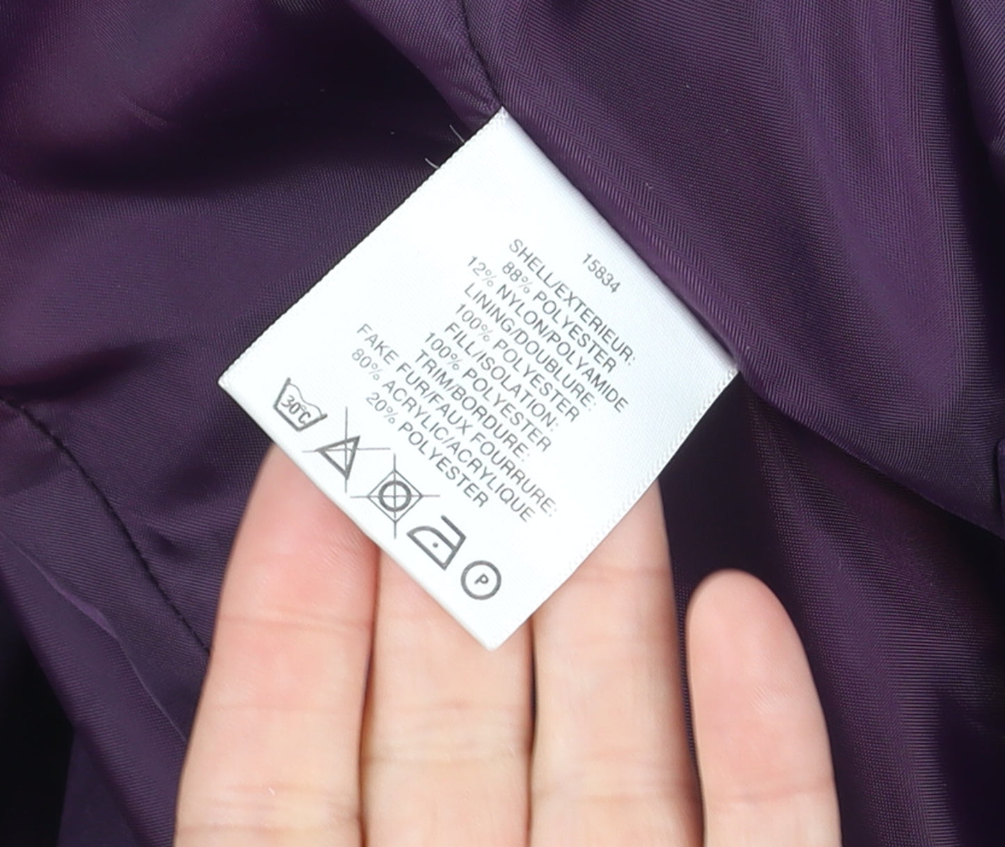 Jacques Vert Women Purple L Mid-Length Overcoat Polyester Blend