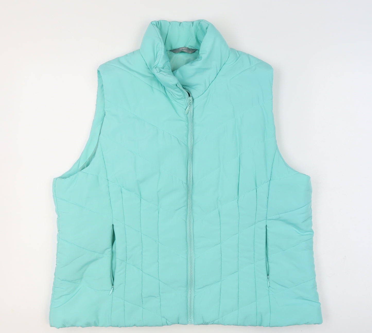 M&Co Women Blue Quilted Puffer Waistcoat Size 20