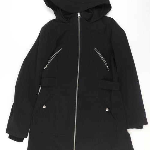 Jessica Simpson Women's Black Hooded Long Parka Coat Size S