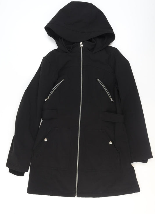 Jessica Simpson Women's Black Hooded Long Parka Coat Size S
