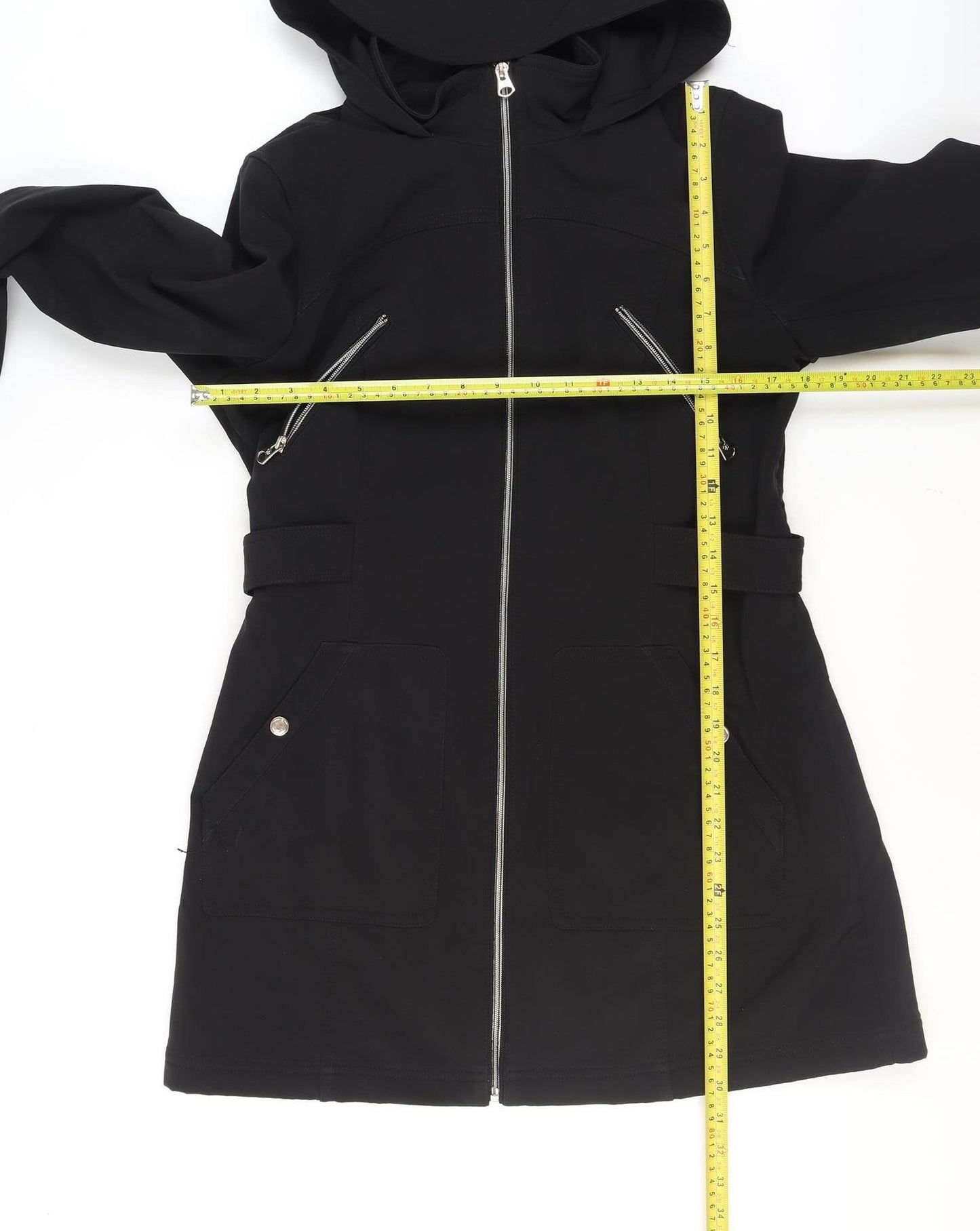 Jessica Simpson Women's Black Hooded Long Parka Coat Size S