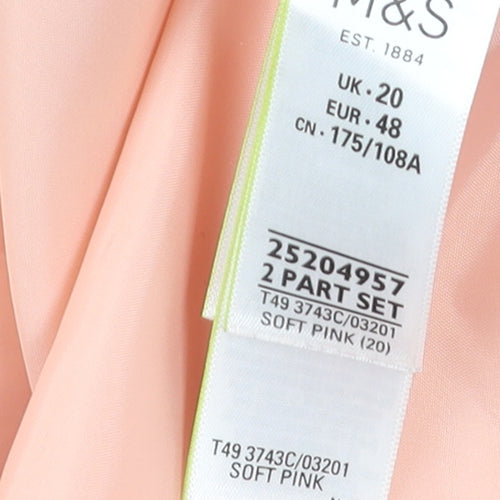 Marks and Spencer Women’s Soft Pink Classic Mid-Length Water Resistant Jacket Size 20