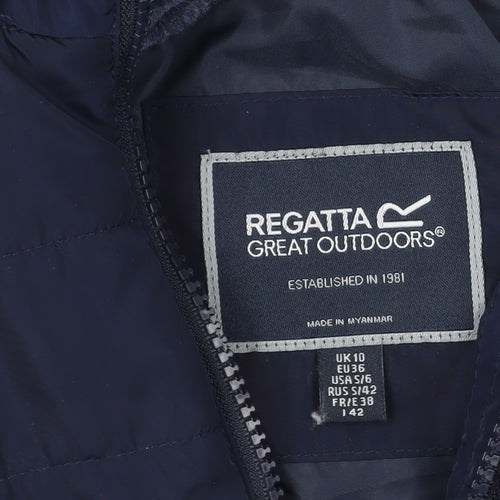 Regatta Women Blue Faux Fur Hooded Puffer Jacket Size 10