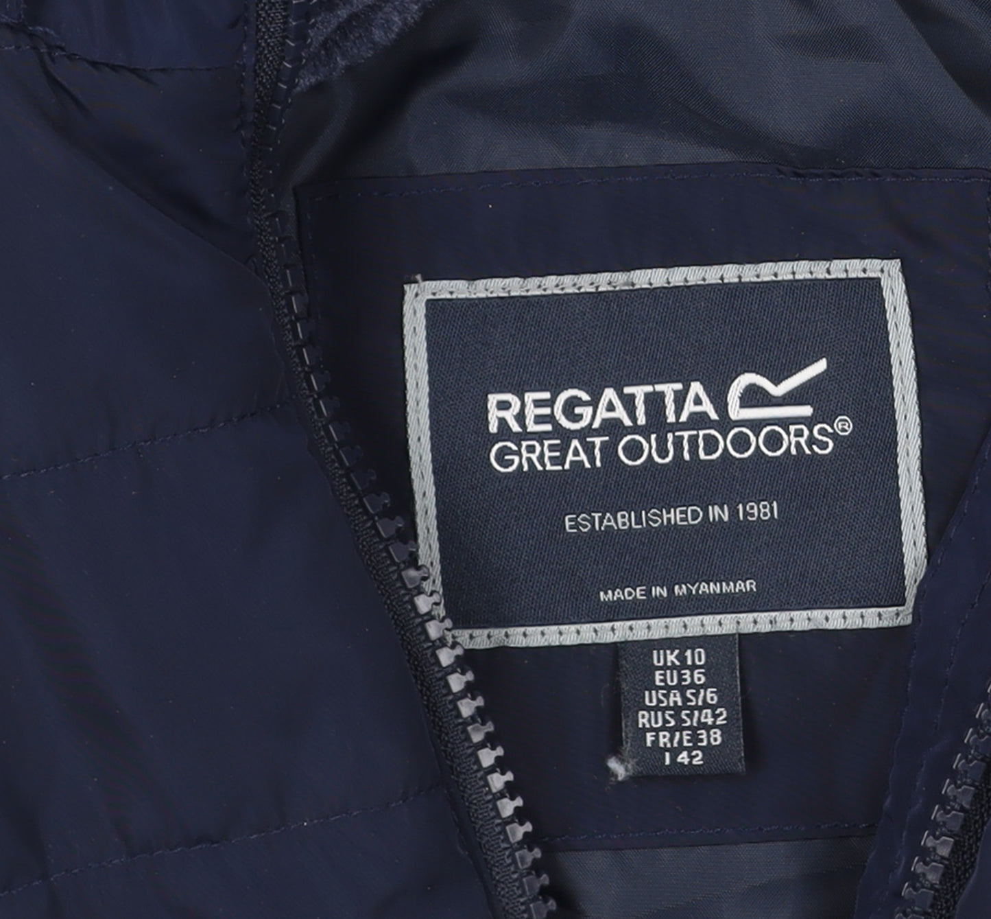 Regatta Women Blue Faux Fur Hooded Puffer Jacket Size 10