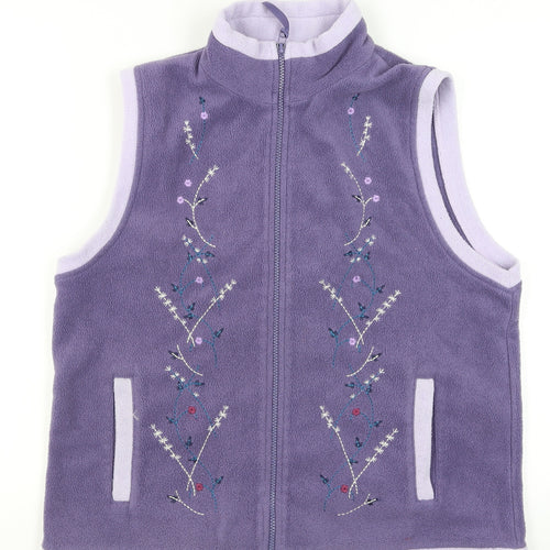 Neutral Territory Women's Purple Fleece Embroidered Waistcoat S