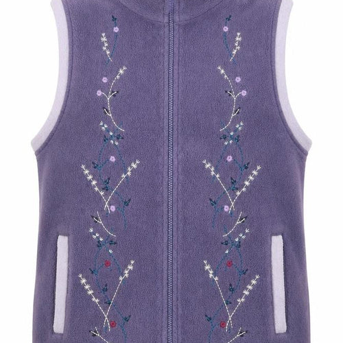 Neutral Territory Women's Purple Fleece Embroidered Waistcoat S