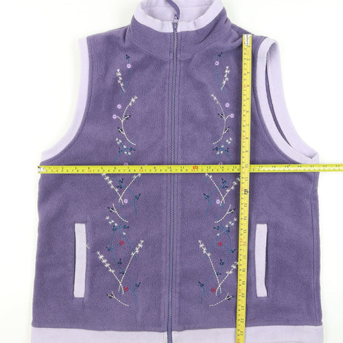 Neutral Territory Women's Purple Fleece Embroidered Waistcoat S