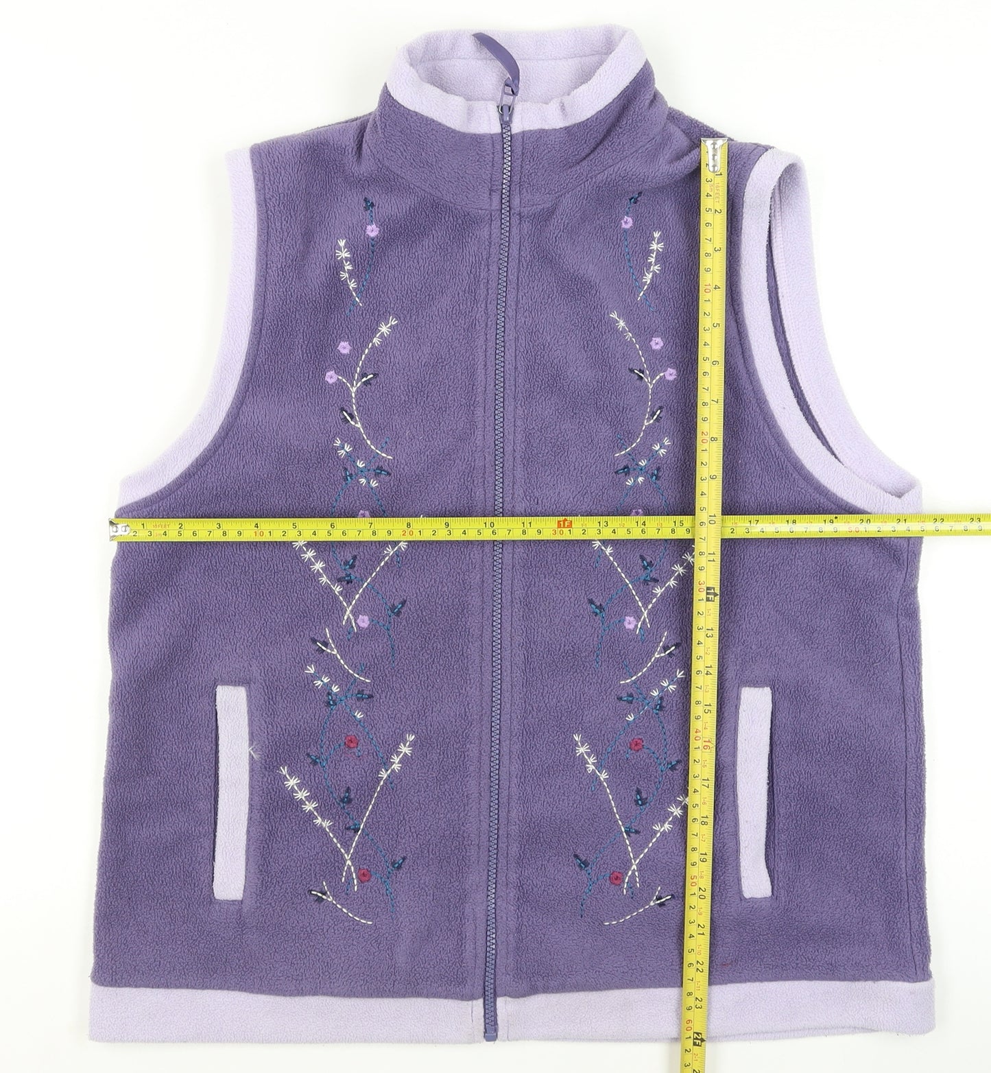 Neutral Territory Women's Purple Fleece Embroidered Waistcoat S