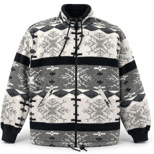 Marks and Spencer Women Grey Full Zip Fleece Hoodie Size 12 Snowflake Pattern