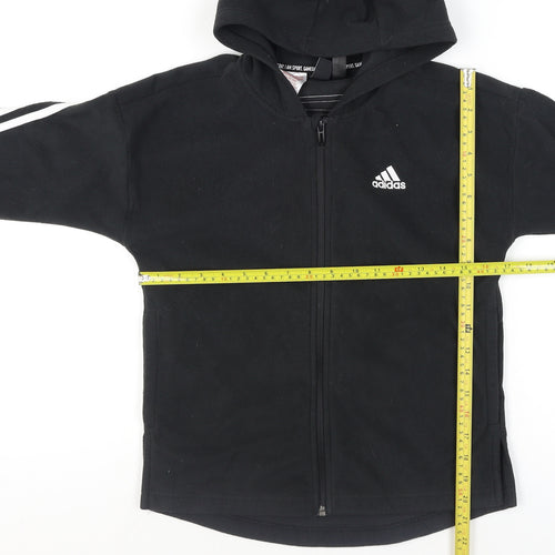 Adidas Boys Black Fleece Hooded Full Zip Activewear Jacket 11-12 Years