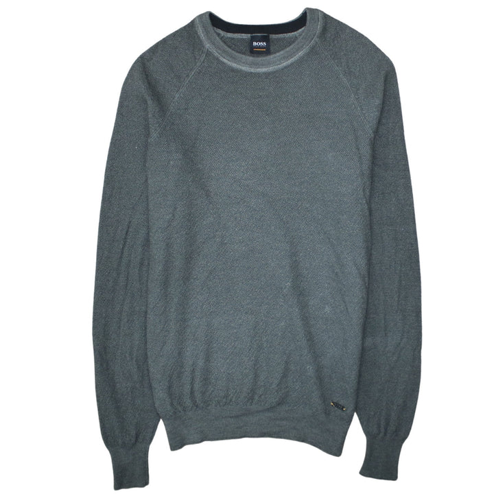 Hugo Boss Men's Grey 2XL Crew Neck Wool Cotton Pullover Jumper