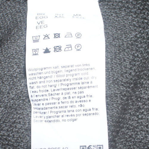 Hugo Boss Men's Grey 2XL Crew Neck Wool Cotton Pullover Jumper