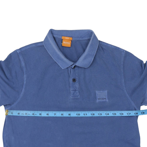 Hugo Boss Men's Blue Slim Fit Short Sleeve Cotton Polo Shirt Size L