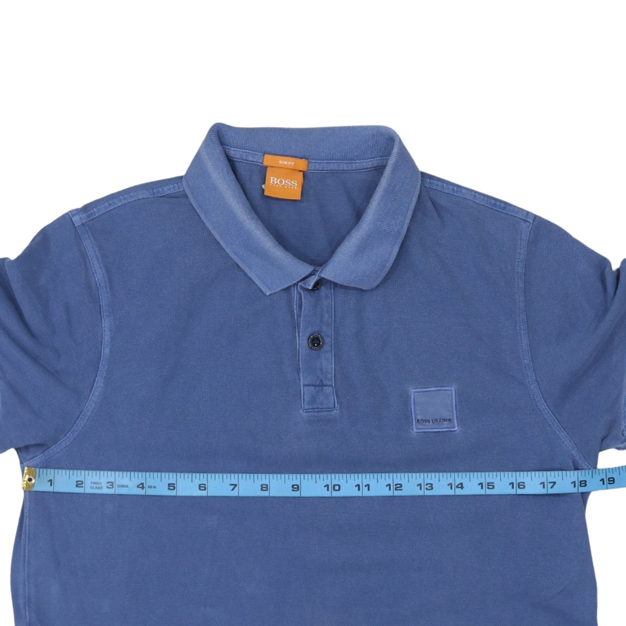 Hugo Boss Men's Blue Slim Fit Short Sleeve Cotton Polo Shirt Size L