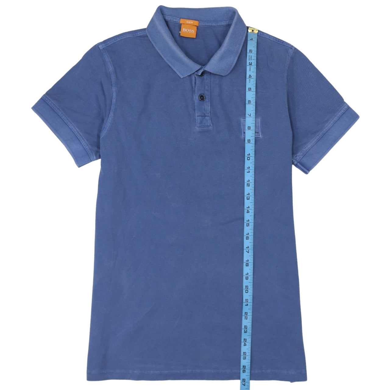Hugo Boss Men's Blue Slim Fit Short Sleeve Cotton Polo Shirt Size L