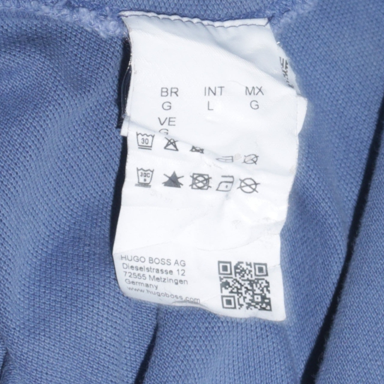 Hugo Boss Men's Blue Slim Fit Short Sleeve Cotton Polo Shirt Size L