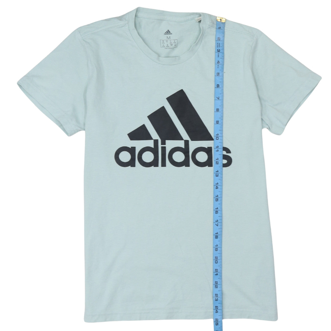 Adidas Men's Light Blue Logo Crew Neck Short Sleeve T-Shirt M