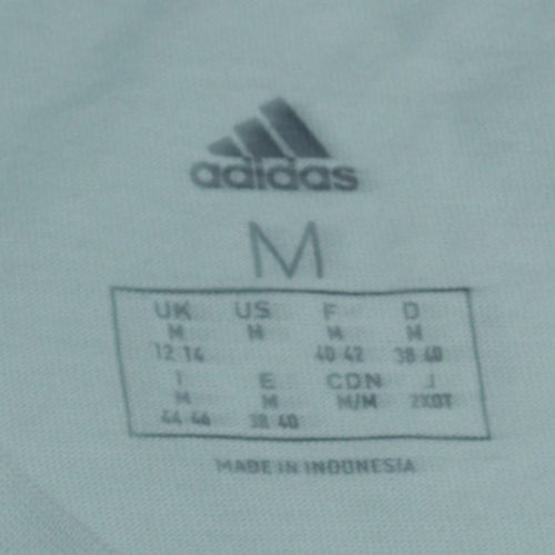 Adidas Men's Light Blue Logo Crew Neck Short Sleeve T-Shirt M