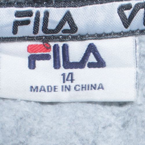 Fila Womens Grey Long Sleeve Pullover Hoodie Size 14 Cotton Blend