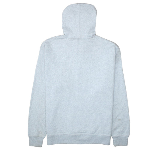 Champion Men Grey Logo Pullover Hoodie L Fleece Sweatshirt