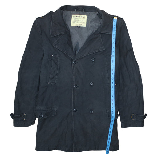 Alpha Industries Men's Black Cotton XL Military Pea Coat