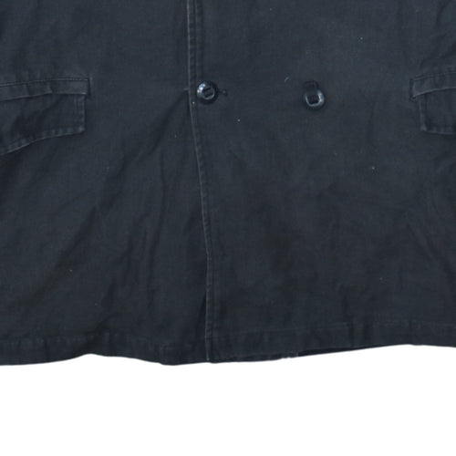 Alpha Industries Men's Black Cotton XL Military Pea Coat