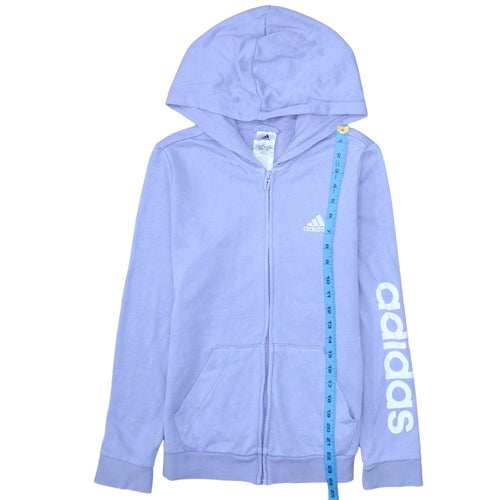 Adidas Womens Lilac Full Zip Hoodie XS 4-6 Cotton Blend Casual