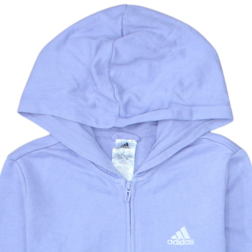 Adidas Womens Lilac Full Zip Hoodie XS 4-6 Cotton Blend Casual