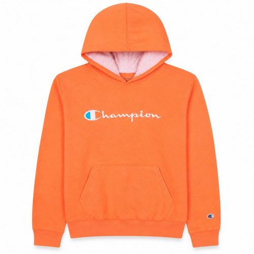 Champion Boys Orange XL Pullover Hoodie Fleece Sweatshirt Logo Print