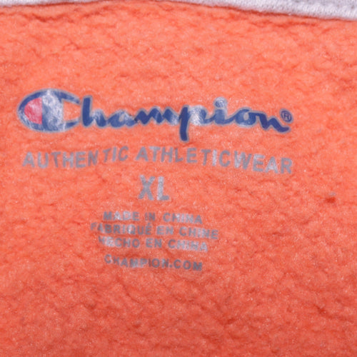 Champion Boys Orange XL Pullover Hoodie Fleece Sweatshirt Logo Print