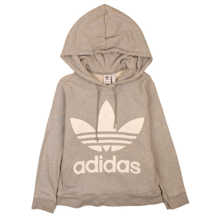 Adidas Womens Grey Hooded Pullover Sweatshirt UK 10