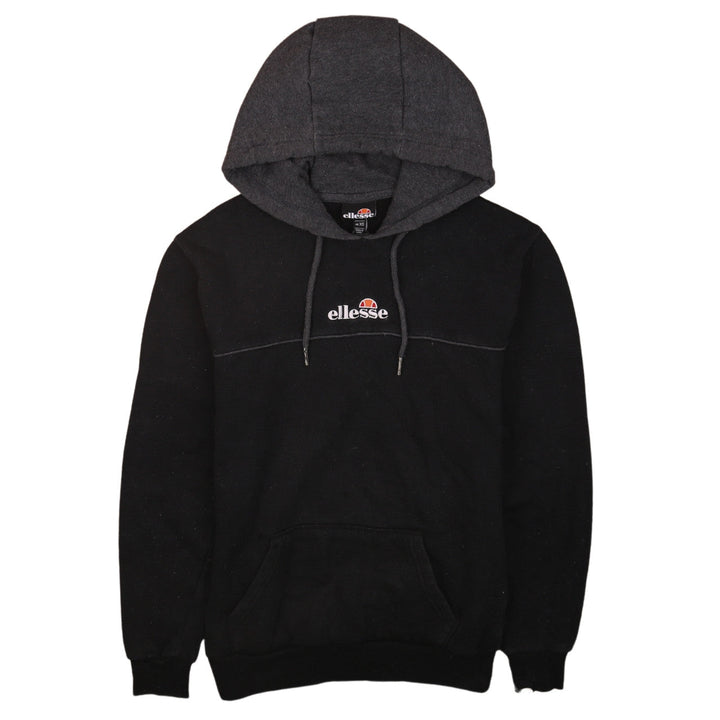 Ellesse Mens Black XS Pullover Logo Hoodie with Drawstrings