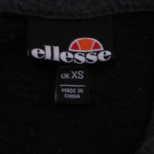 Ellesse Mens Black XS Pullover Logo Hoodie with Drawstrings
