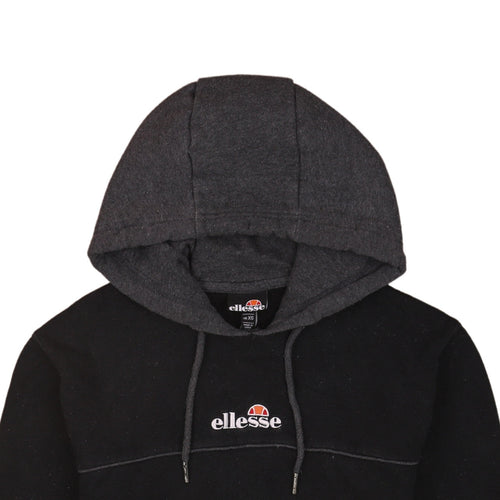 Ellesse Mens Black XS Pullover Logo Hoodie with Drawstrings