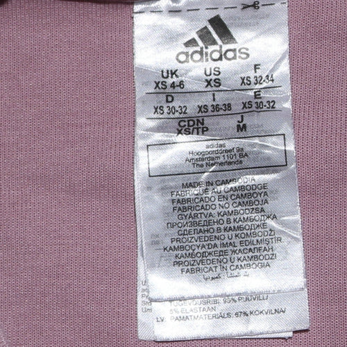Adidas Womens Pink Logo Crew Neck Pullover Sweatshirt XS