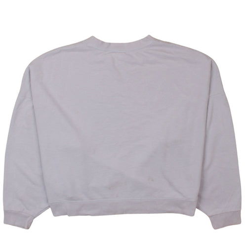 GAP Women Light Grey Cotton Crew Neck Pullover Sweatshirt L