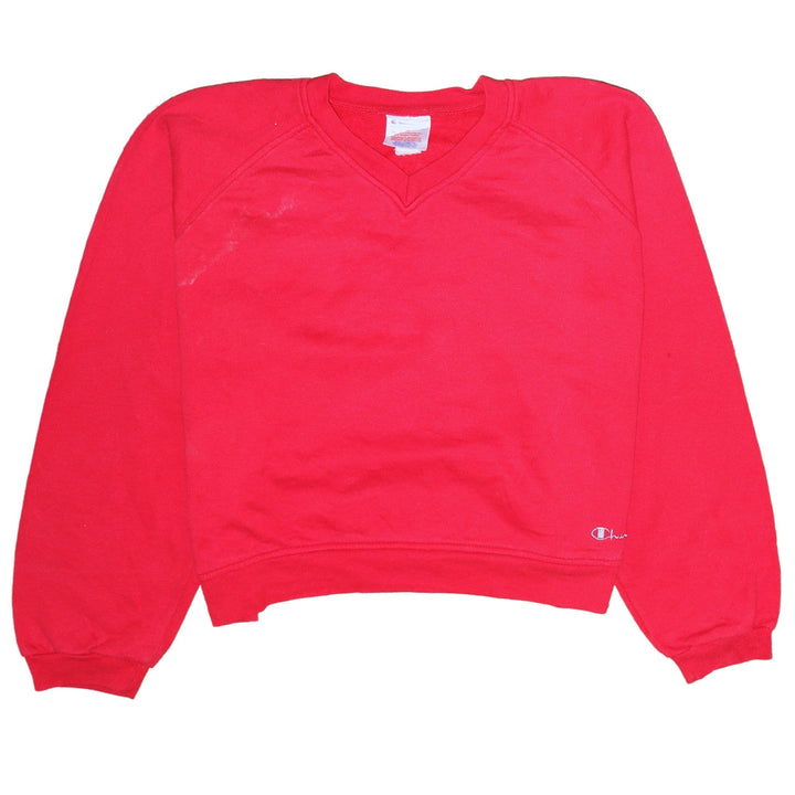Champion Womens Red Pullover Sweatshirt L Cotton Blend Casual