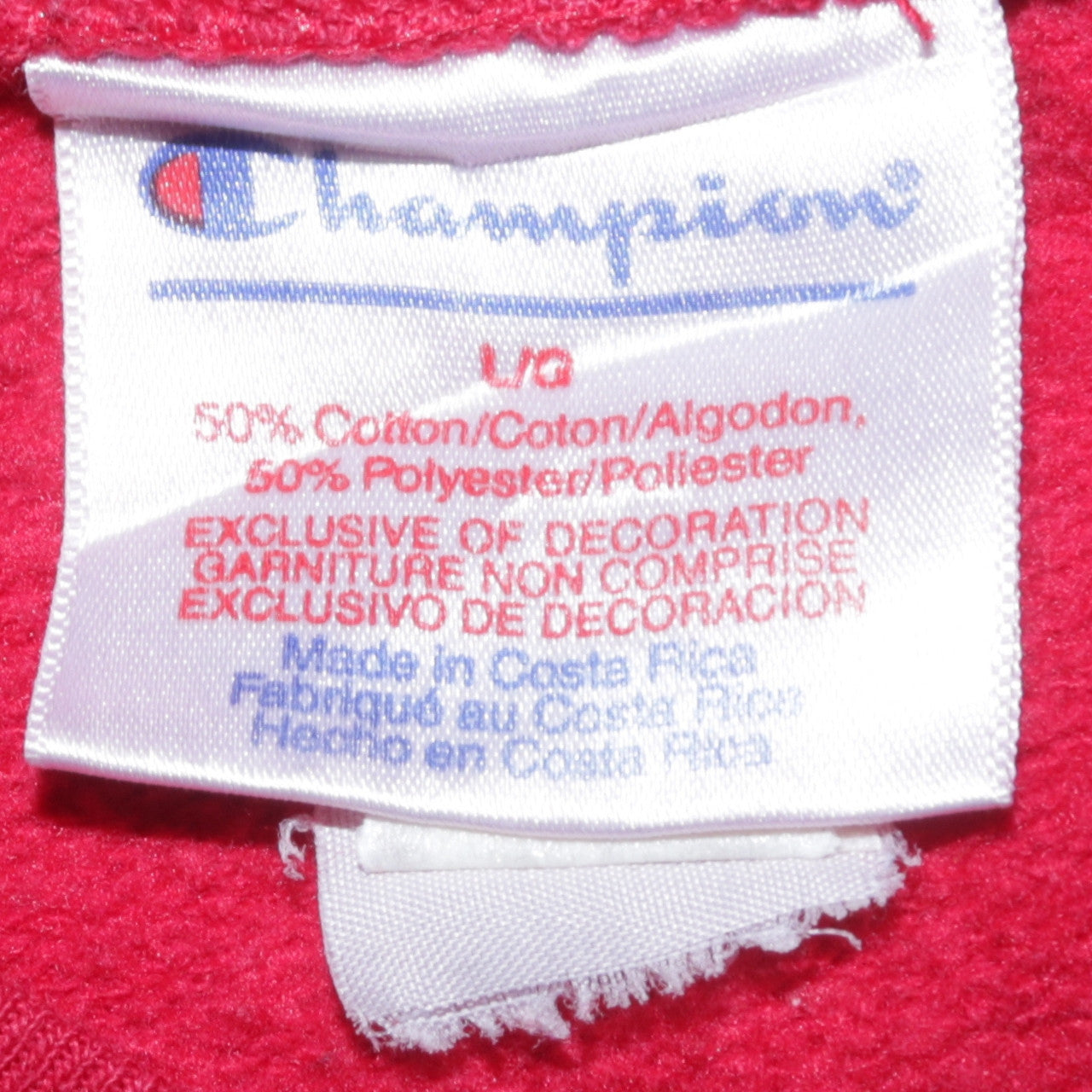 Champion Womens Red Pullover Sweatshirt L Cotton Blend Casual