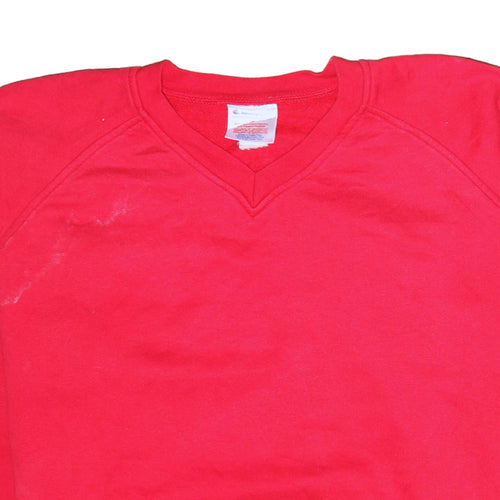 Champion Womens Red Pullover Sweatshirt L Cotton Blend Casual