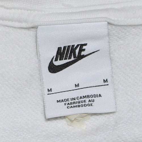 Nike Womens White Crew Neck Pullover Sweatshirt Size M