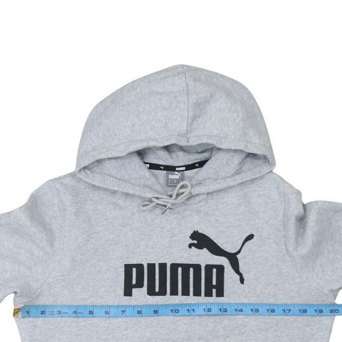 Puma Men's Grey Pullover Hoodie Medium Regular Fit Sportswear