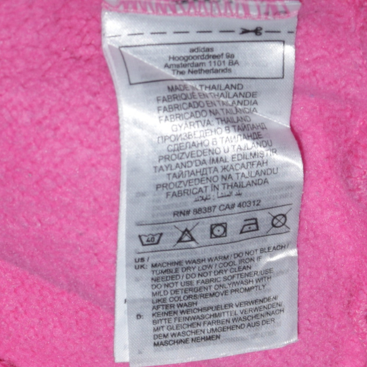 Adidas Girls Pink Pullover Hoodie 12-13 Years Logo Long Sleeve Fleece