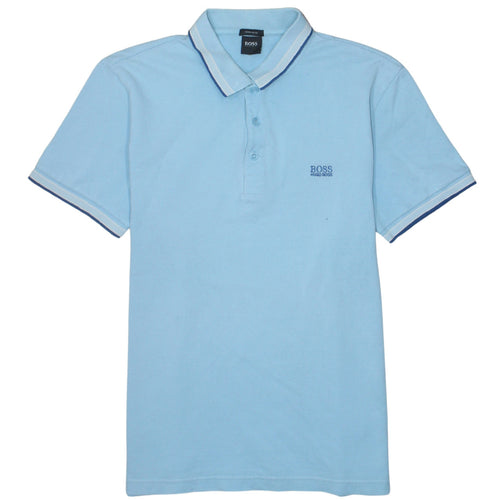 Hugo Boss Men's Blue Regular Fit Cotton Polo Shirt XL