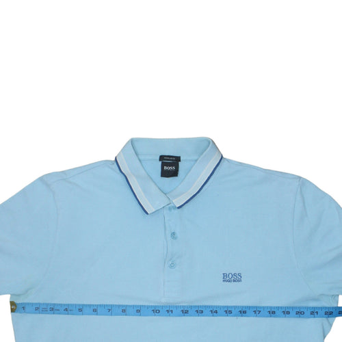 Hugo Boss Men's Blue Regular Fit Cotton Polo Shirt XL