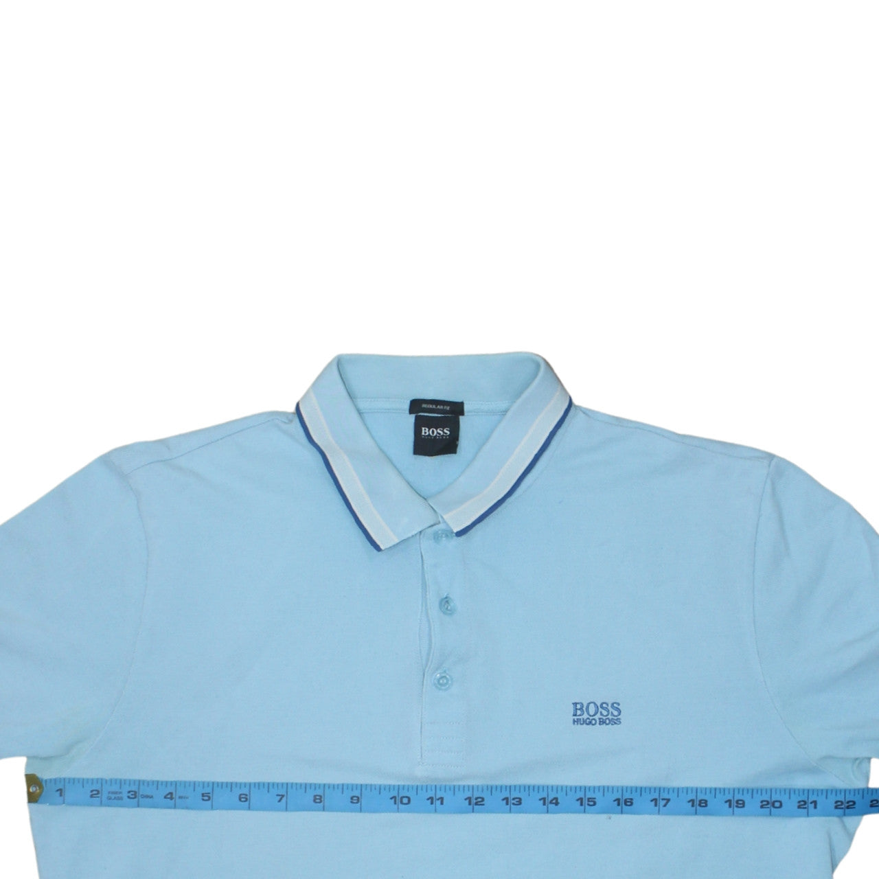 Hugo Boss Men's Blue Regular Fit Cotton Polo Shirt XL